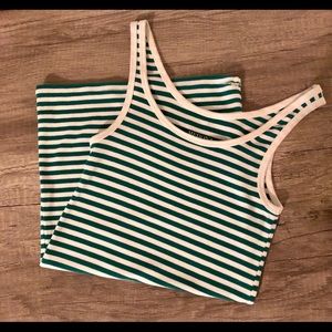 Teal & White Merona Tank Top. Size- Small. (EUC)